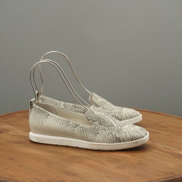 Franco Sarto Womens Boston Faux Leather Snake Loafers Size 7 M Gray White - Picture 1 of 12